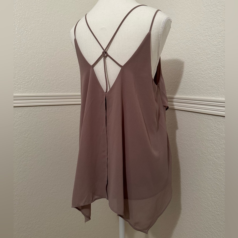 Daytrip Mauve Strappy Layered Tank Top Size: L - Picture 5 of 6